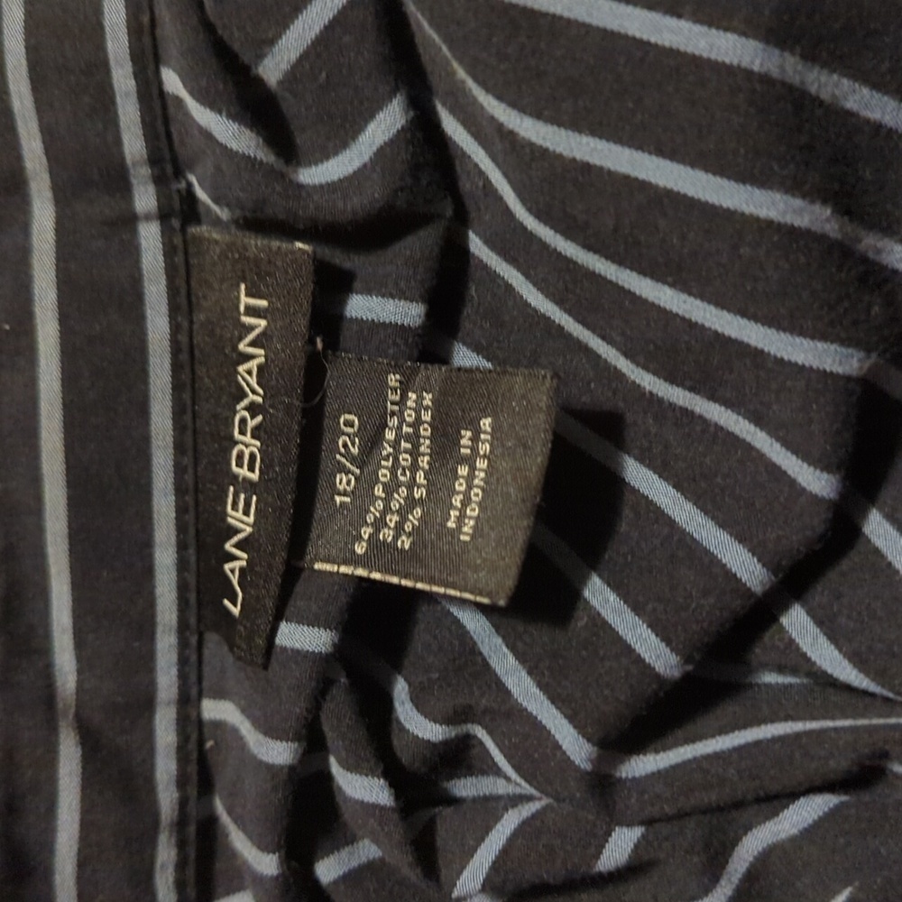 Lane Bryant Pinstriped Long Sleeve Collared Shirt Plus Size Country Western - Picture 11 of 12